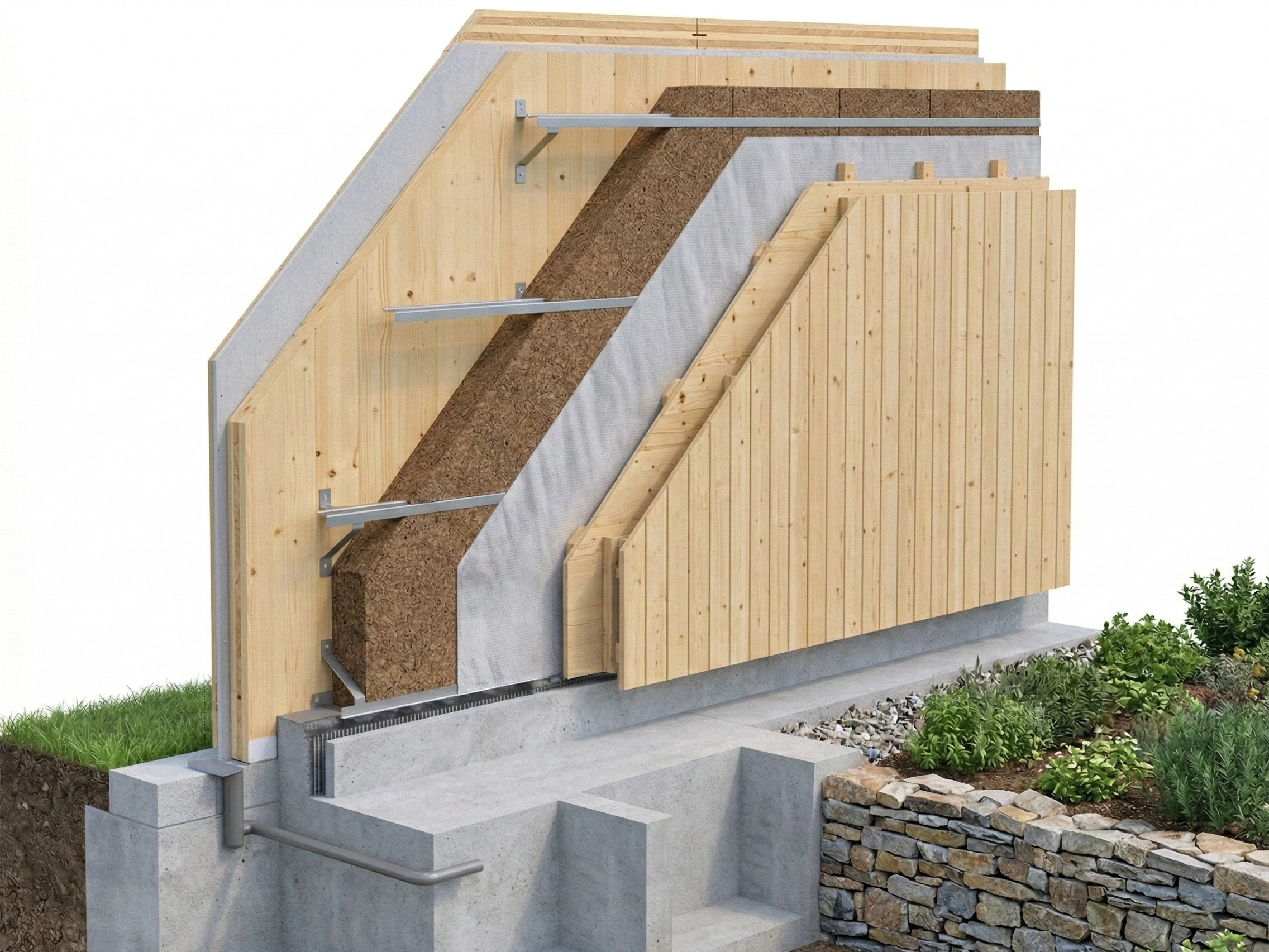 Detail masivního dřevěného panelu CLT